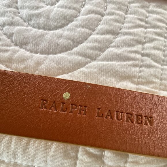 RALPH LAUREN Vachetta Leather Crescent O-Ring Equestrian TRI-STRAP Waist Belt Si - Picture 4 of 16